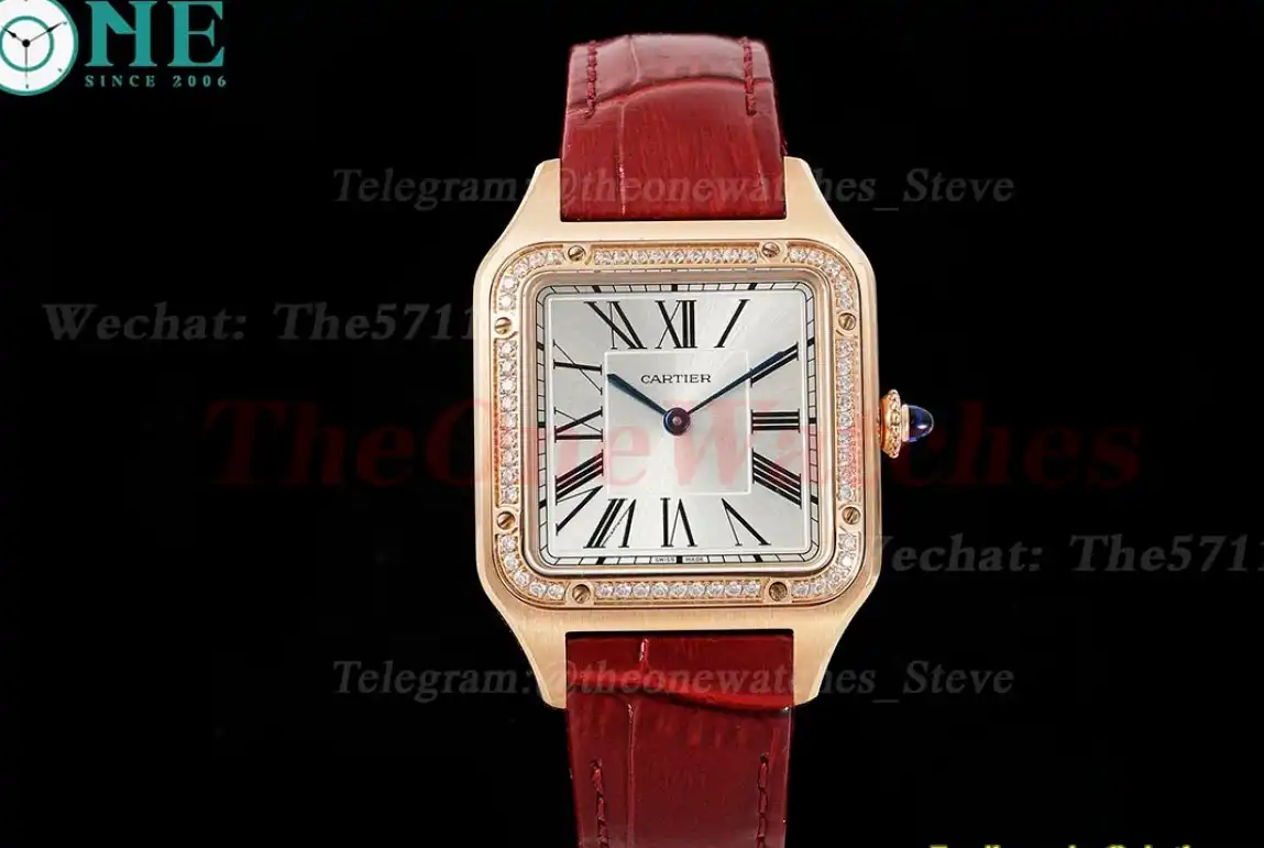 Santos Dumont Red Dia RG LE Silver Dial AF Quartz