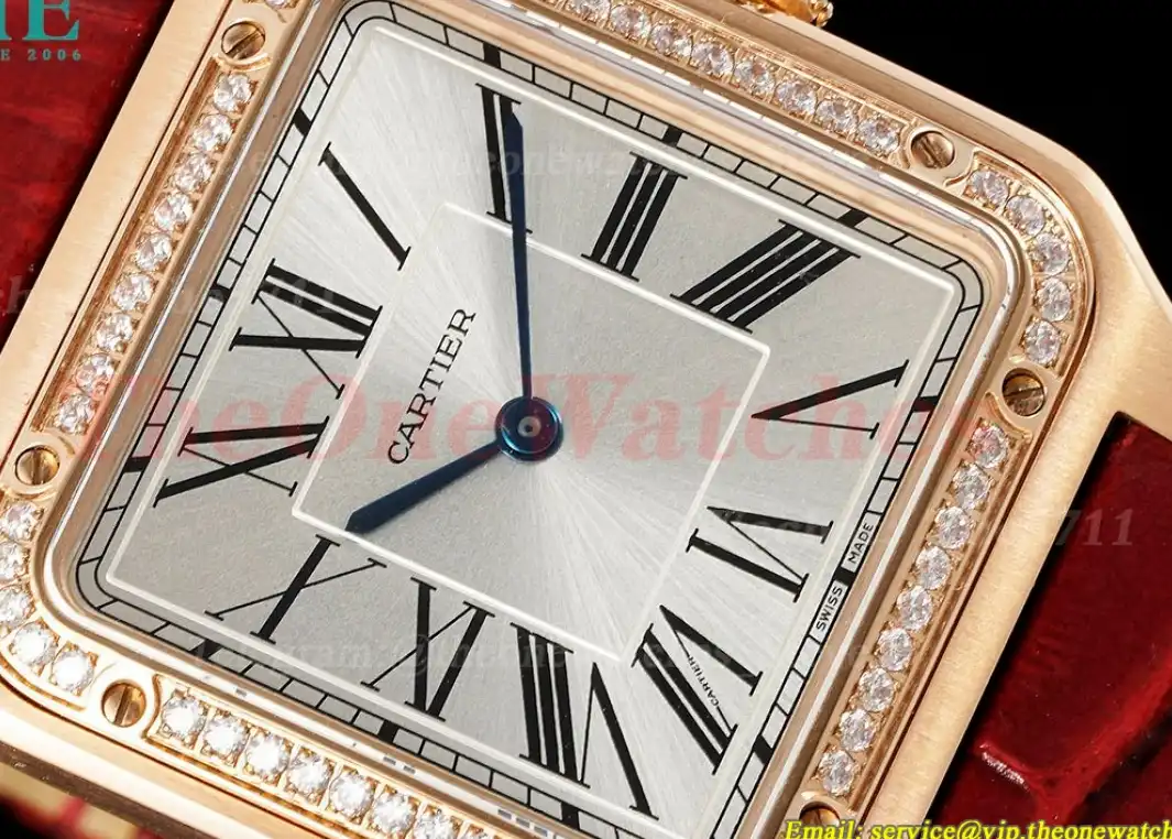 Santos Dumont Red Dia RG LE Silver Dial AF Quartz