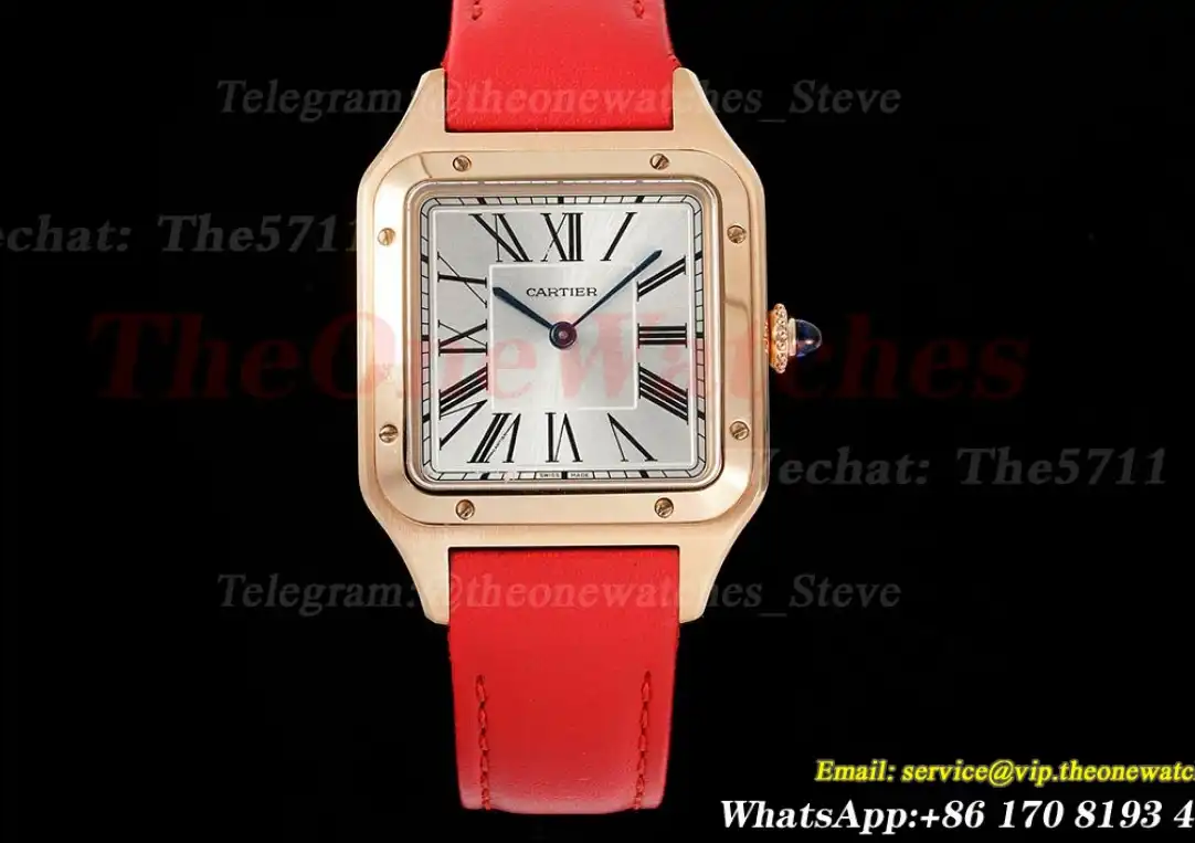 Santos Dumont O Red RG LE Silver Dial AF Quartz