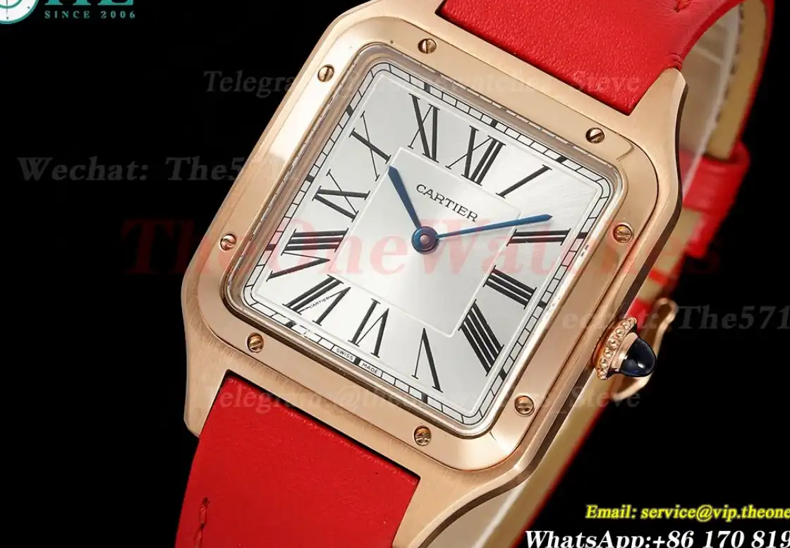 Santos Dumont O Red RG LE Silver Dial AF Quartz