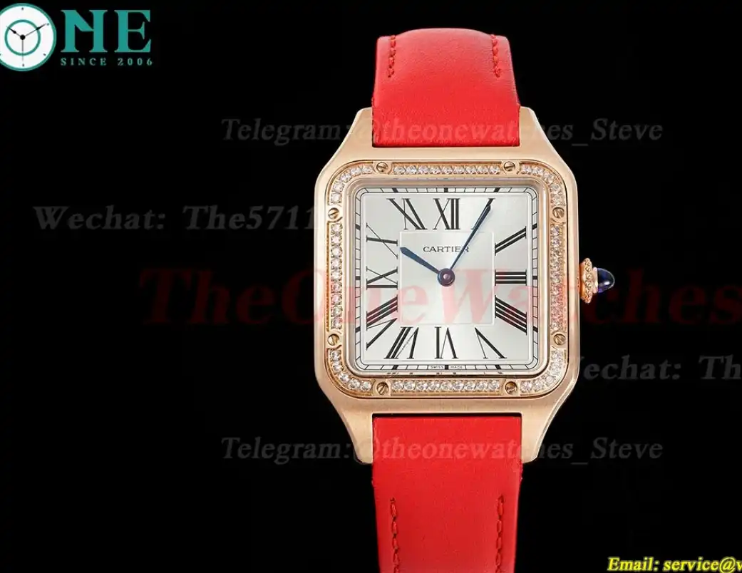 Santos Dumont O Red Dia RG LE Silver Dial AF Quartz