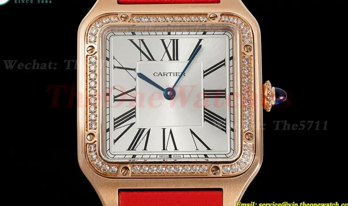 Santos Dumont O Red Dia RG LE Silver Dial AF Quartz