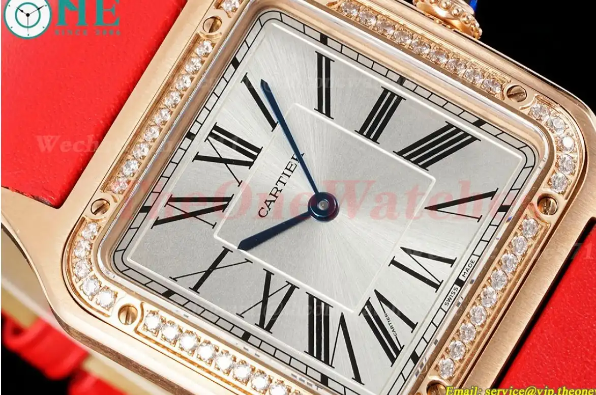 Santos Dumont O Red Dia RG LE Silver Dial AF Quartz