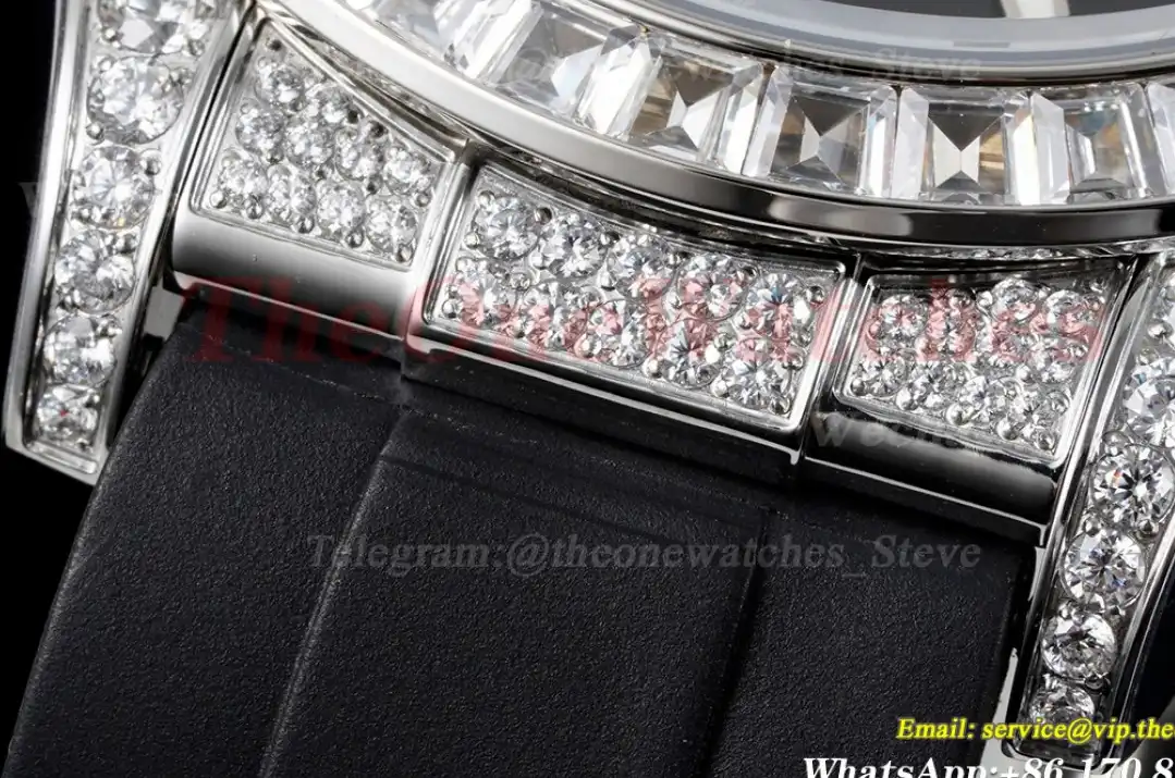 Daytona 40mm Full Diamonds Black Dial JVSF A7750