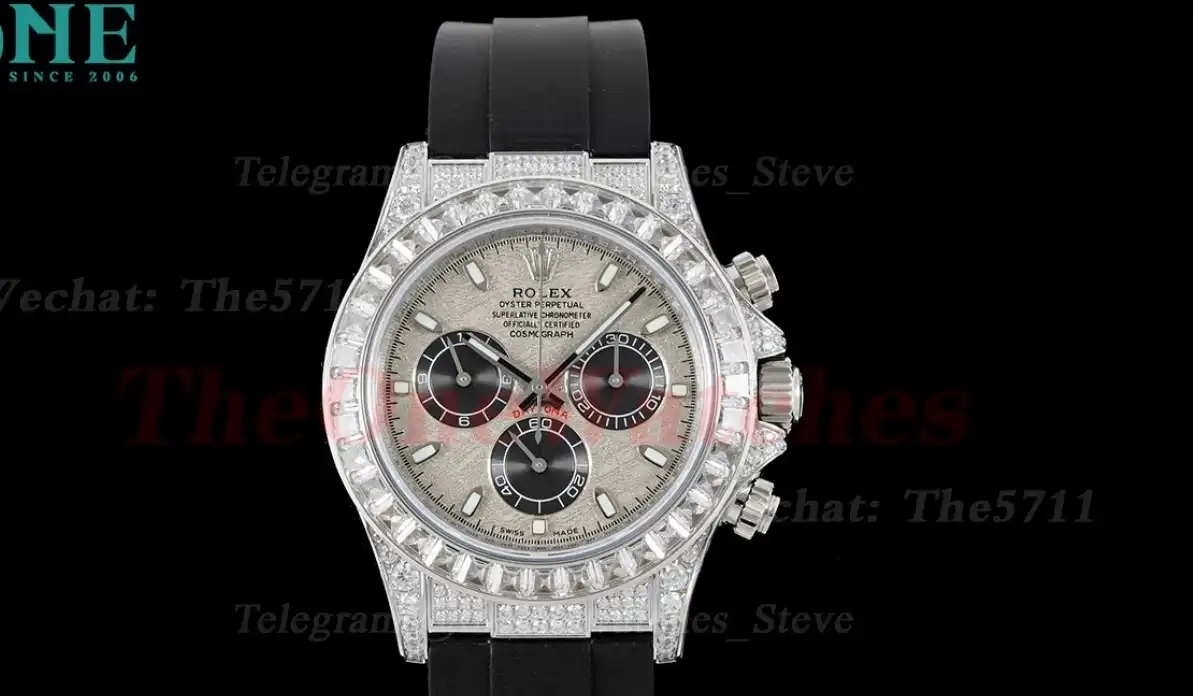 Daytona 40mm Full Diamonds Grey Dial JVSF A7750