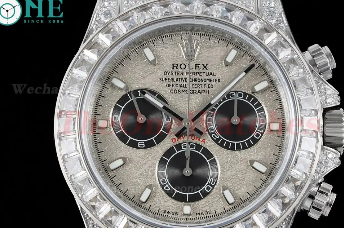 Daytona 40mm Full Diamonds Grey Dial JVSF A7750