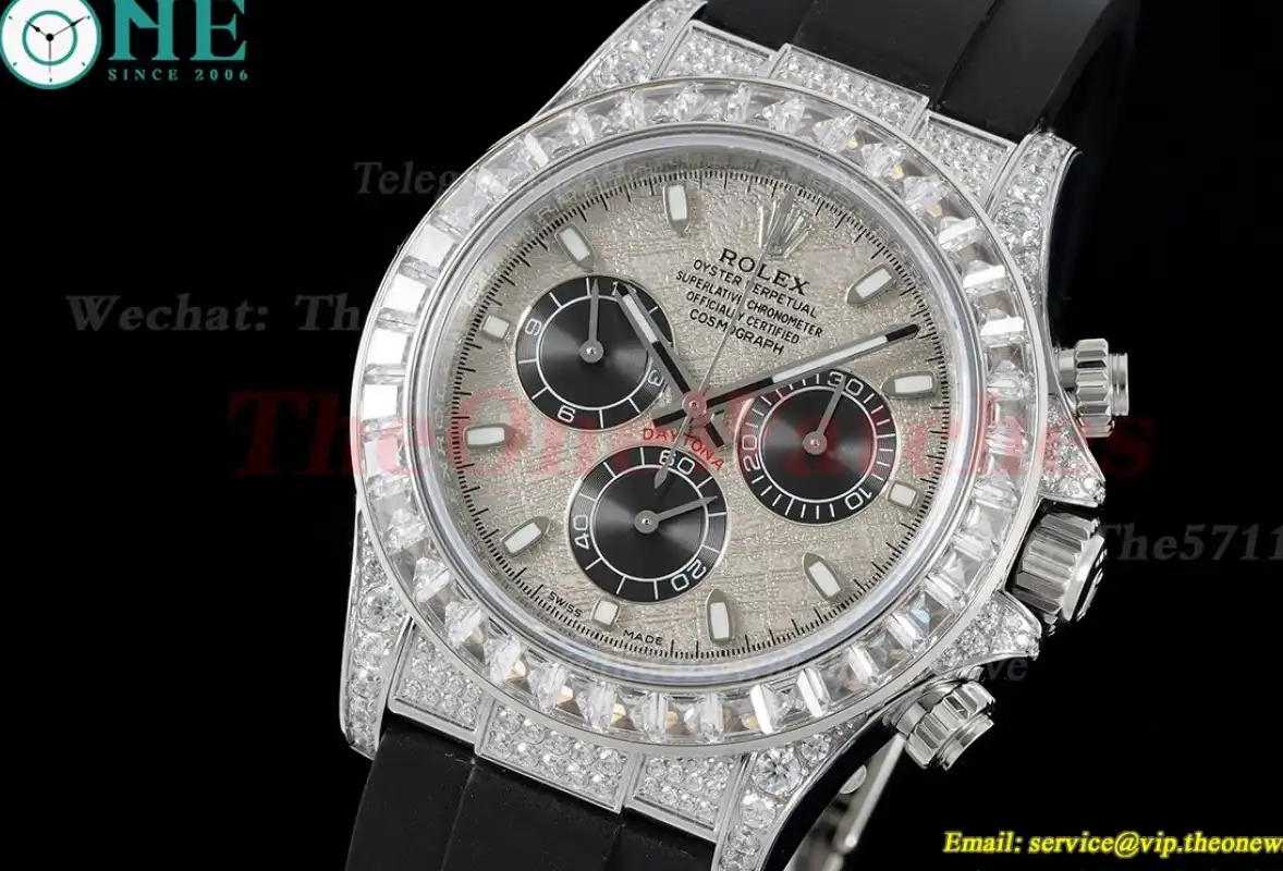 Daytona 40mm Full Diamonds Grey Dial JVSF A7750