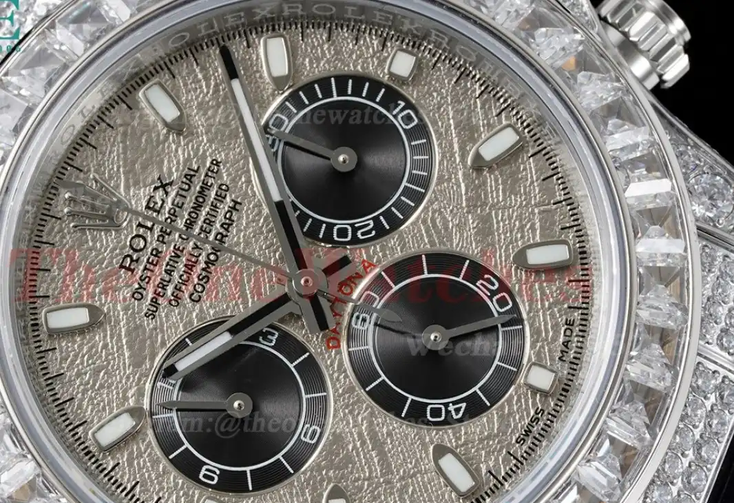 Daytona 40mm Full Diamonds Grey Dial JVSF A7750