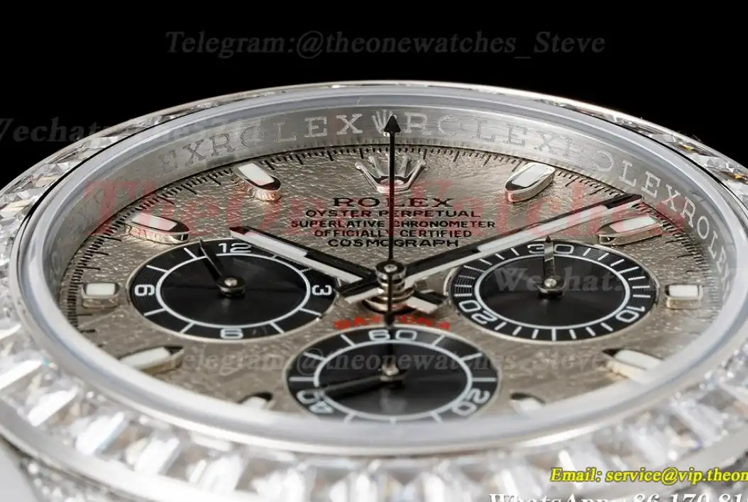 Daytona 40mm Full Diamonds Grey Dial JVSF A7750