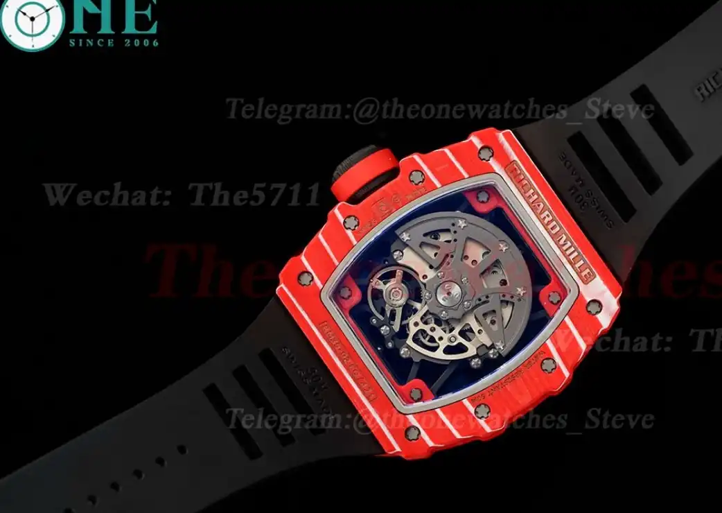 RM035-02 NTPT RU Red Case on Black Rubber Strap ZF V6 RMAL1