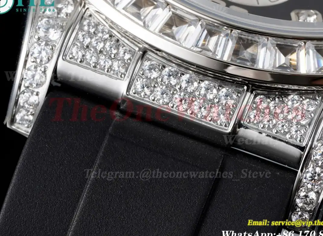 Daytona 40mm Full Diamonds Black Dial JVSF A7750