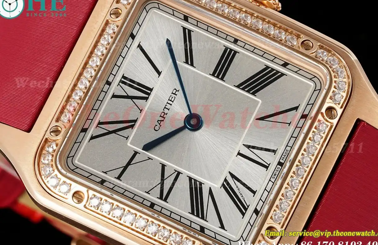 Santos Dumont Red Dia RG SA Silver Dial AF Quartz