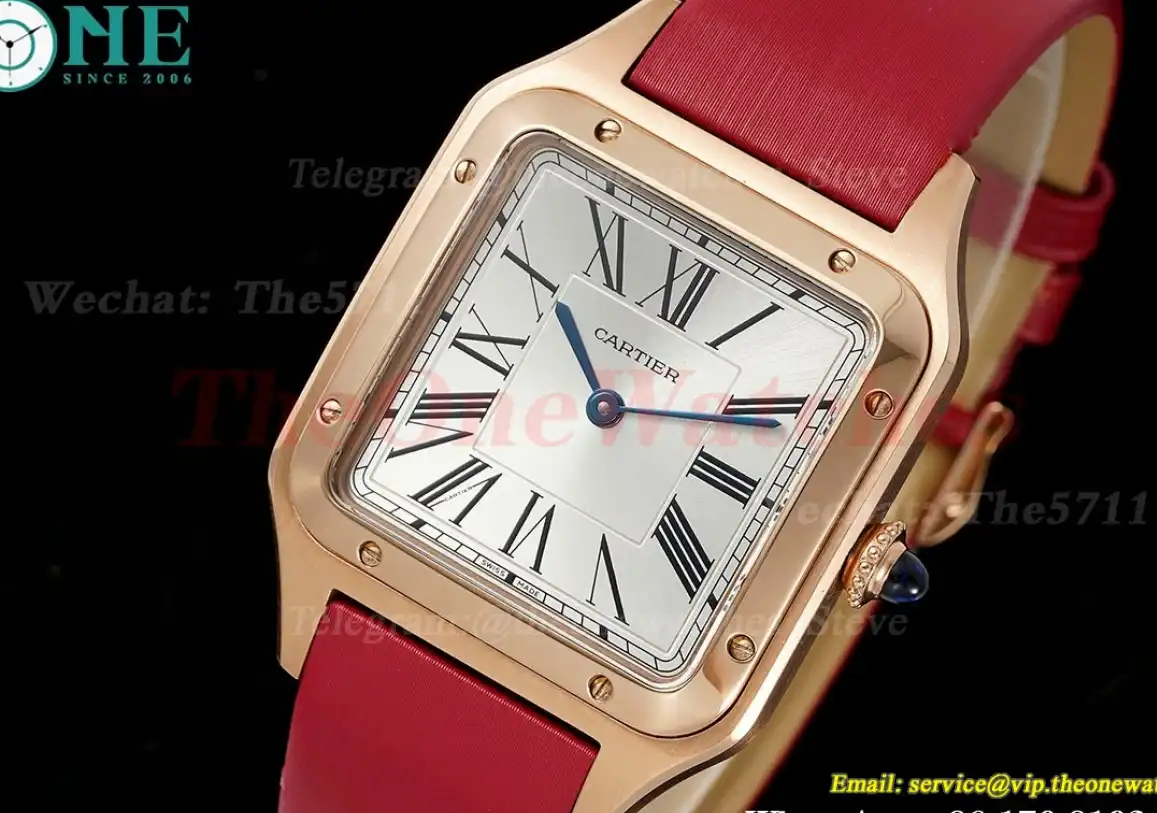 Santos Dumont Red RG SA Silver Dial AF Quartz