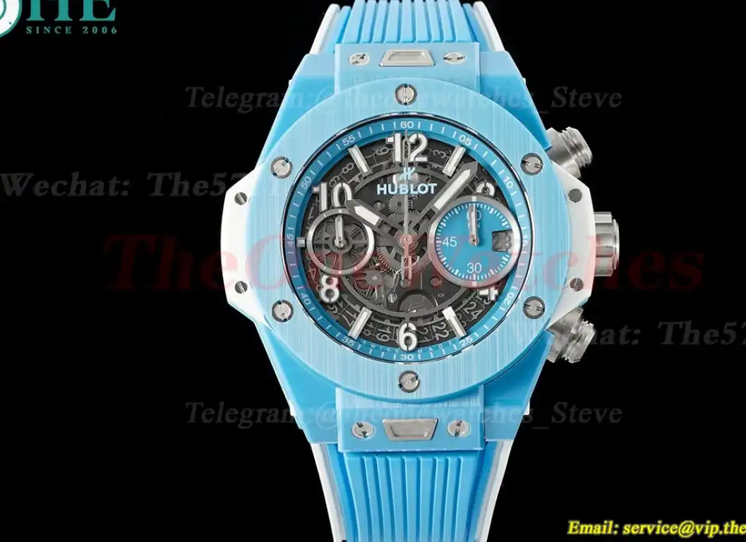 Big Bang Unico 42mm Sky Blue Ceramic RU Skeleton Dial BBF A1280