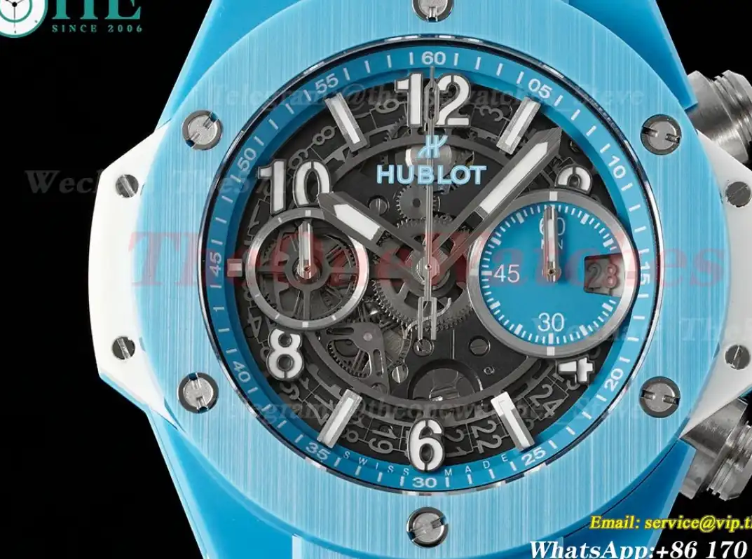 Big Bang Unico 42mm Sky Blue Ceramic RU Skeleton Dial BBF A1280