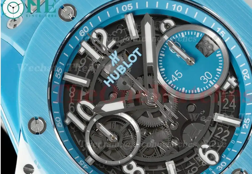 Big Bang Unico 42mm Sky Blue Ceramic RU Skeleton Dial BBF A1280