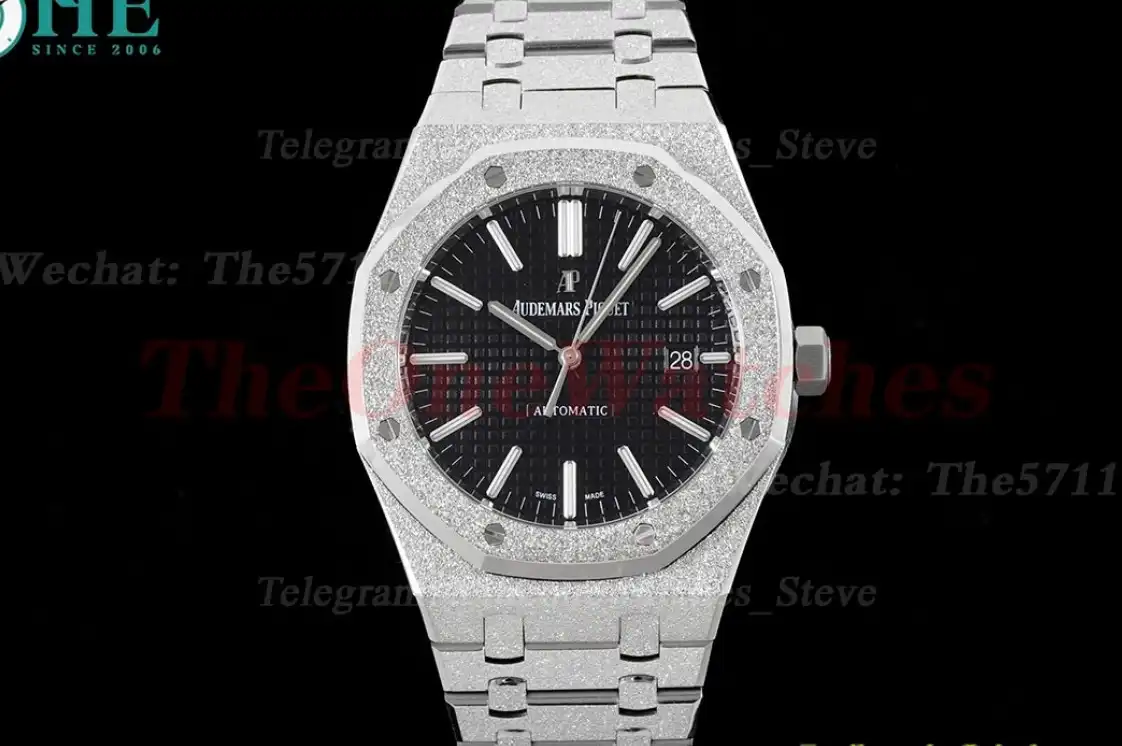 Royal Oak 15410 Frosted SS SS Black Stk APSF SA3120 Super Clone