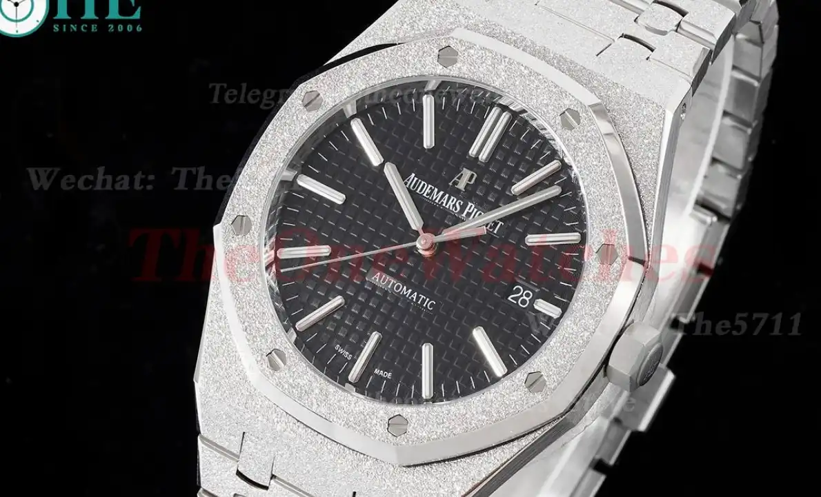 Royal Oak 15410 Frosted SS SS Black Stk APSF SA3120 Super Clone