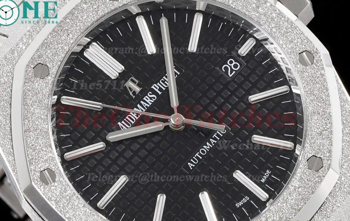 Royal Oak 15410 Frosted SS SS Black Stk APSF SA3120 Super Clone