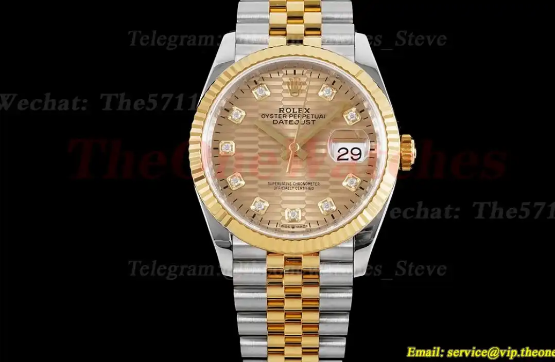 Datejust 126233 36mm Jub YG SS Textured Gold Dia VSF VS3235