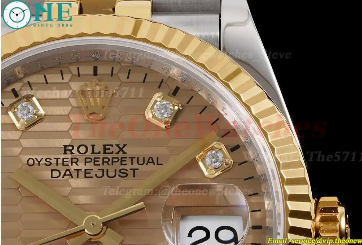 Datejust 126233 36mm Jub YG SS Textured Gold Dia VSF VS3235