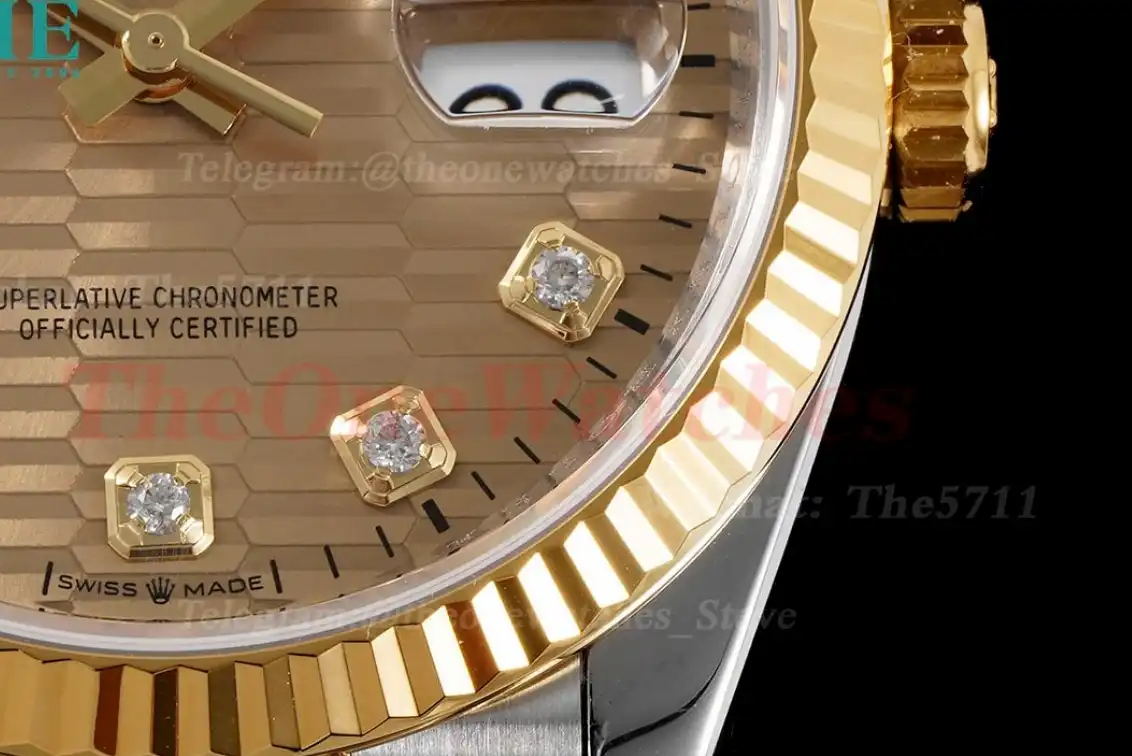 Datejust 126233 36mm Jub YG SS Textured Gold Dia VSF VS3235