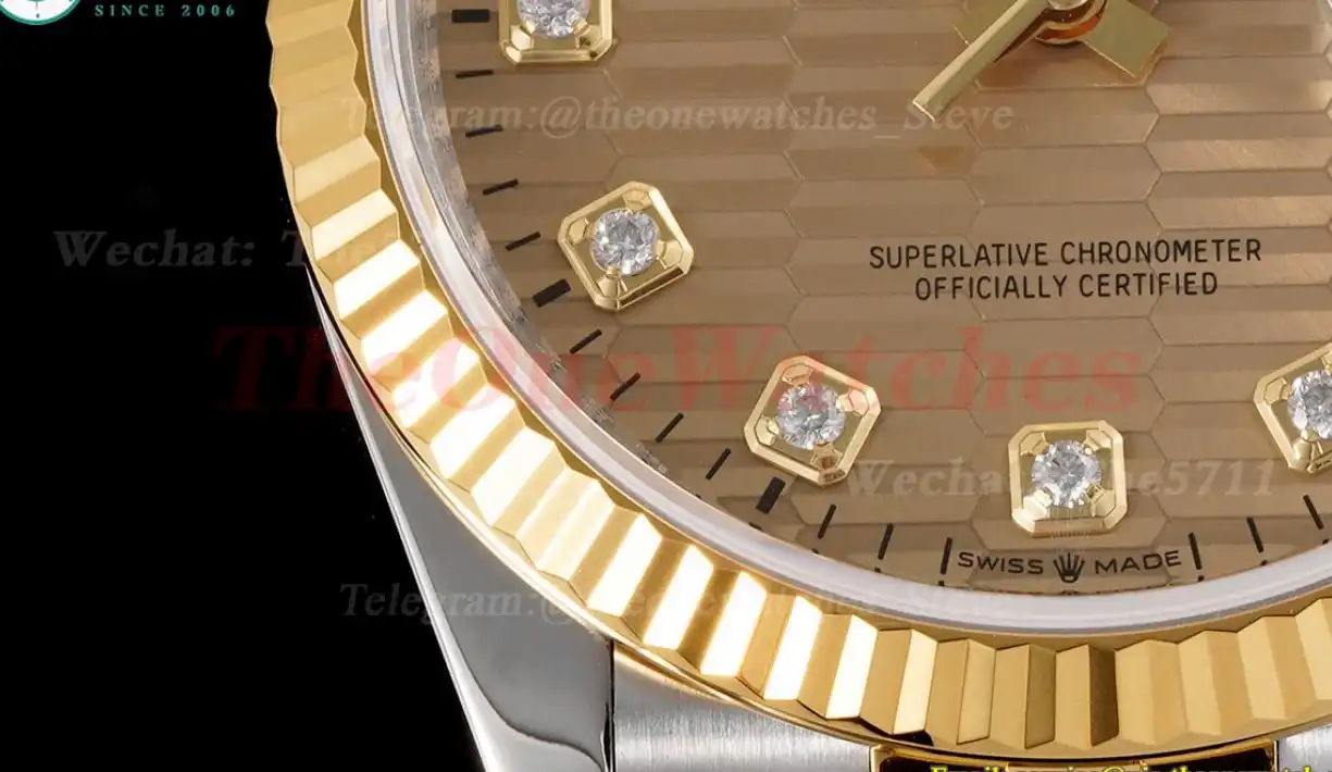 Datejust 126233 36mm Jub YG SS Textured Gold Dia VSF VS3235