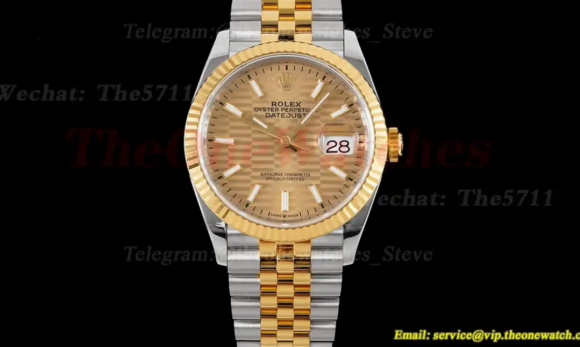 Datejust 126233 36mm Jub YG SS Textured Gold Stk VSF VS3235