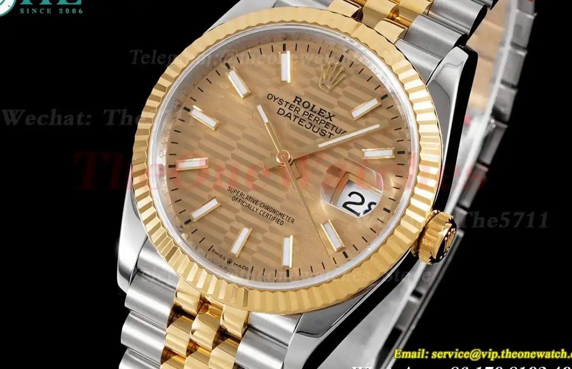 Datejust 126233 36mm Jub YG SS Textured Gold Stk VSF VS3235