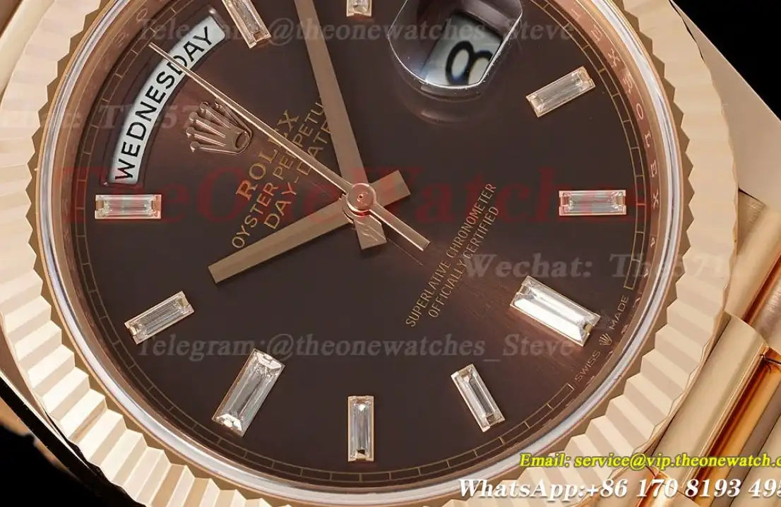 DayDate 228235 40mm Pres RG RG Brown Dia ARF VR3255