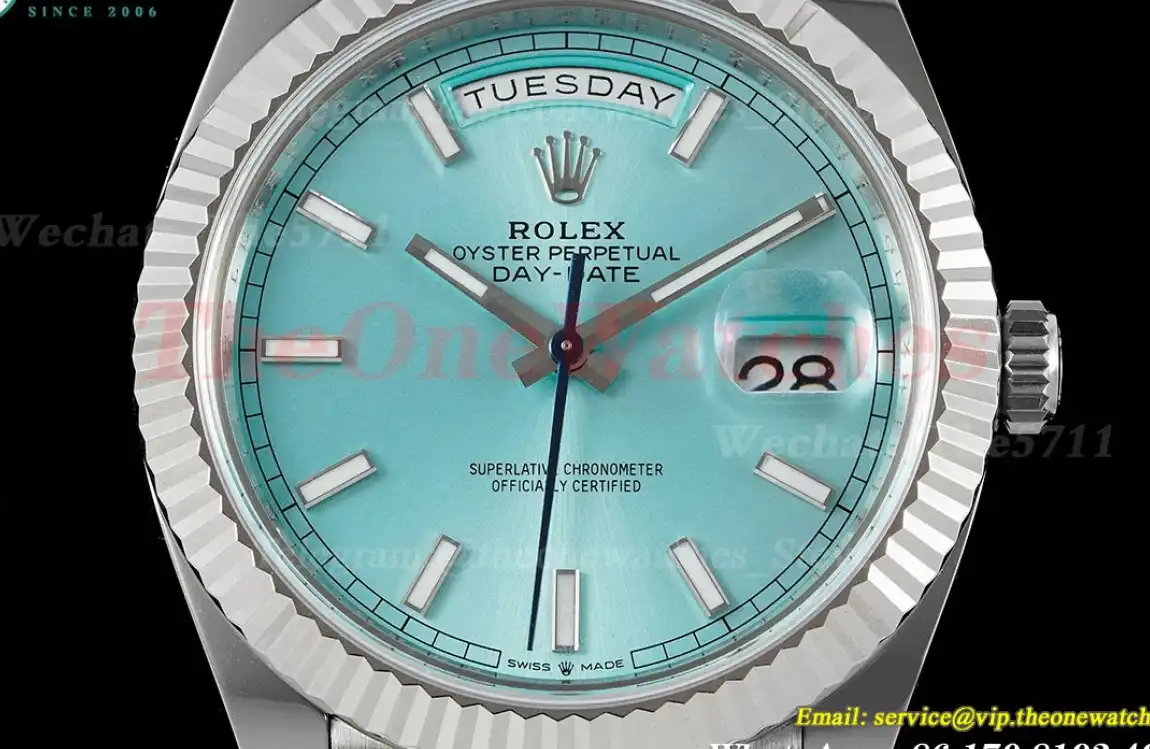 DayDate 228236 40mm Pres SS SS Ice Blue Stk ARF VR3255