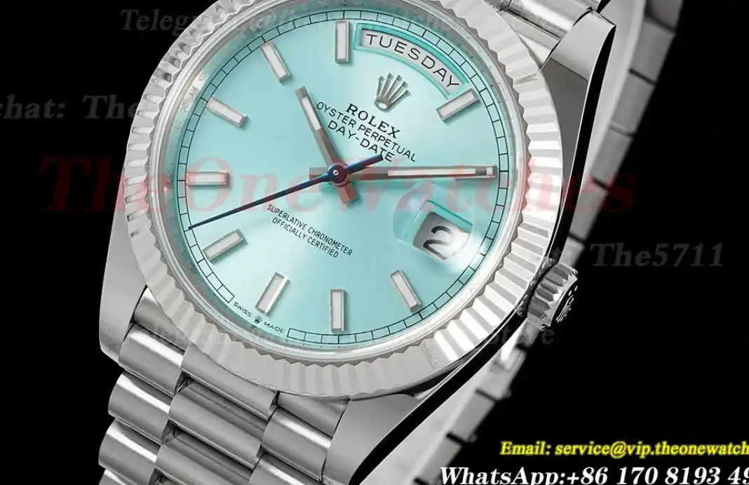 DayDate 228236 40mm Pres SS SS Ice Blue Stk ARF VR3255