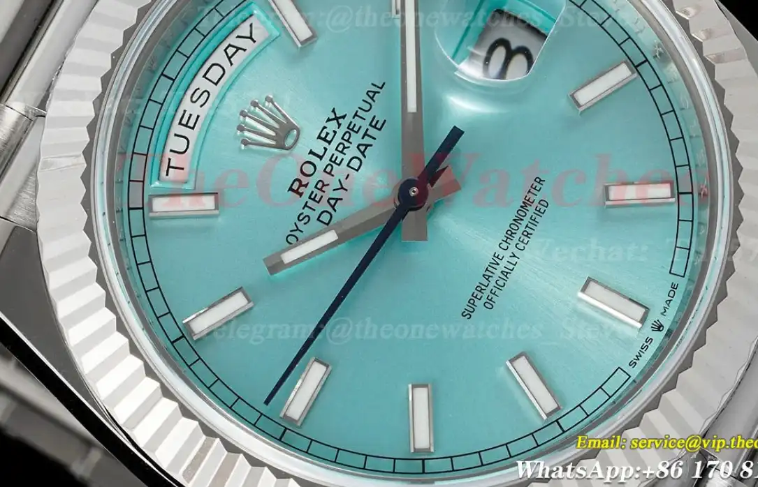 DayDate 228236 40mm Pres SS SS Ice Blue Stk ARF VR3255