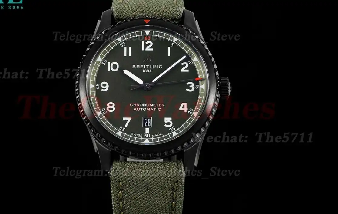 Aviator 8 41mm DLC NY Green Dial TF A2824