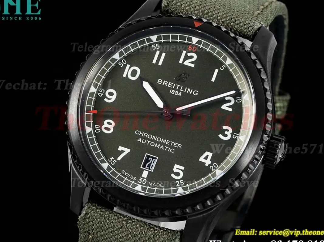 Aviator 8 41mm DLC NY Green Dial TF A2824