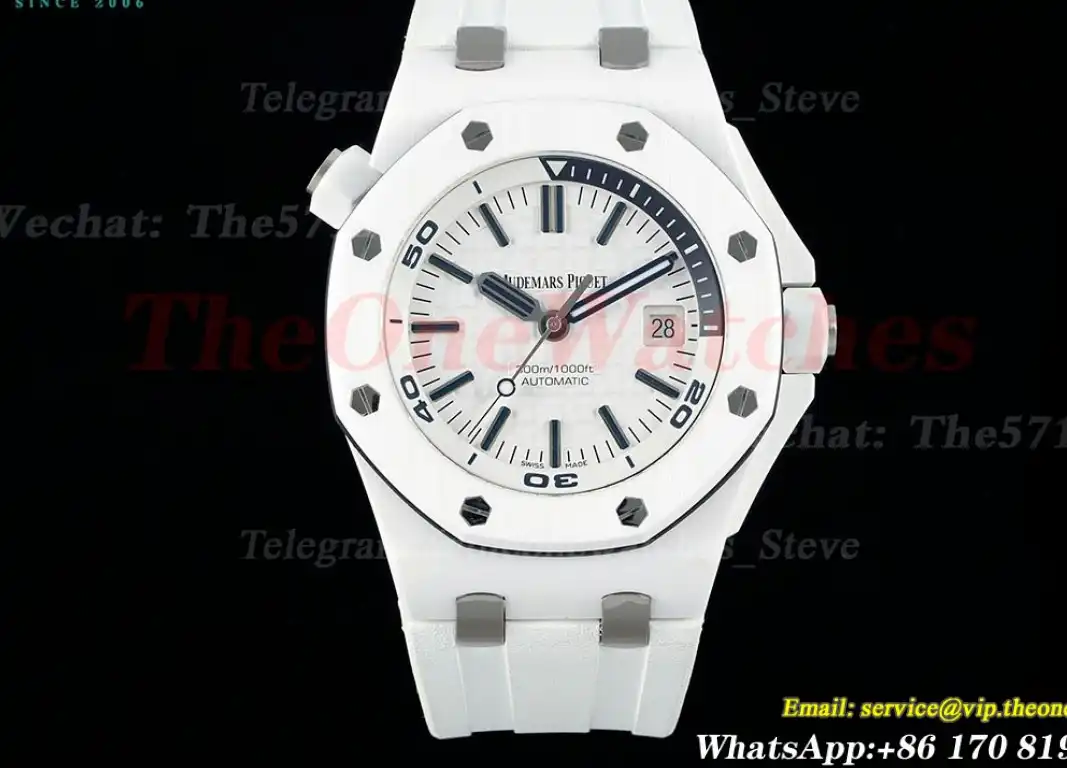 Royal Oak Diver 15707 CER RU White ZF SA3120 Super Clone