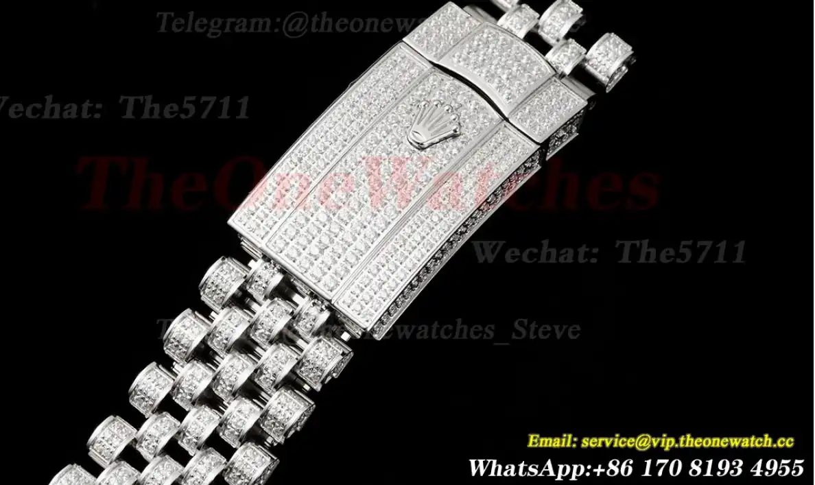 Datejust 41mm Full Diamonds 904L SS SS Grey Stk GMF A2824