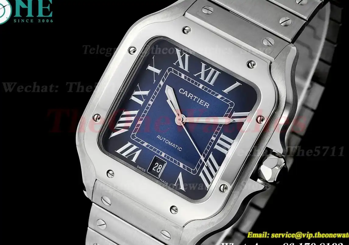 Santos De Cartier 40mm XL SS SS Blue Dial AF MY9015