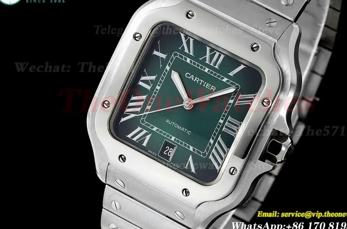 Santos De Cartier 40mm XL SS SS Green Dial AF MY9015