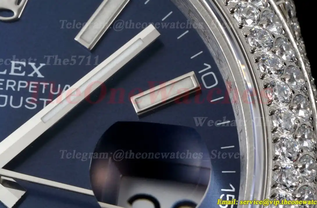 Datejust 41mm Full Diamonds 904L SS SS Blue Stk GMF A2824