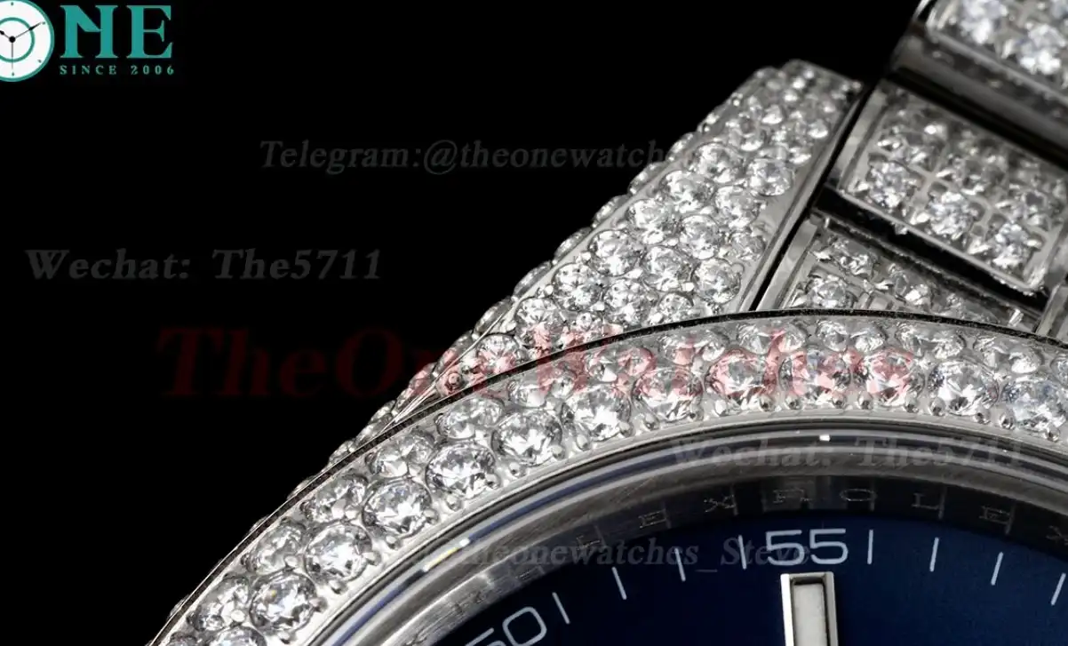 Datejust 41mm Full Diamonds 904L SS SS Blue Stk GMF A2824