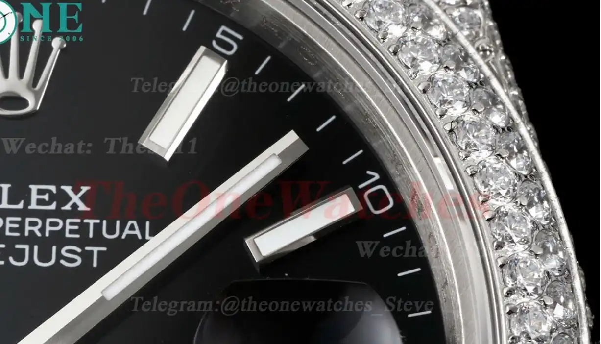 Datejust 41mm Full Diamonds 904L SS SS Black Stk GMF A2824