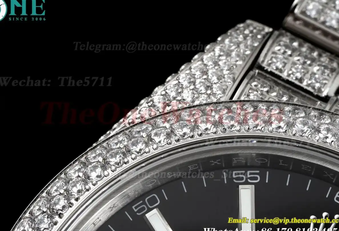 Datejust 41mm Full Diamonds 904L SS SS Black Stk GMF A2824