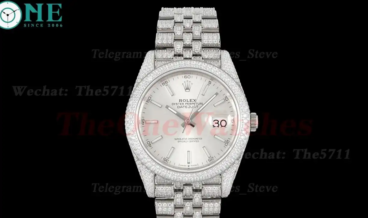 Datejust 41mm Full Diamonds 904L SS SS Silver Stk GMF A2824