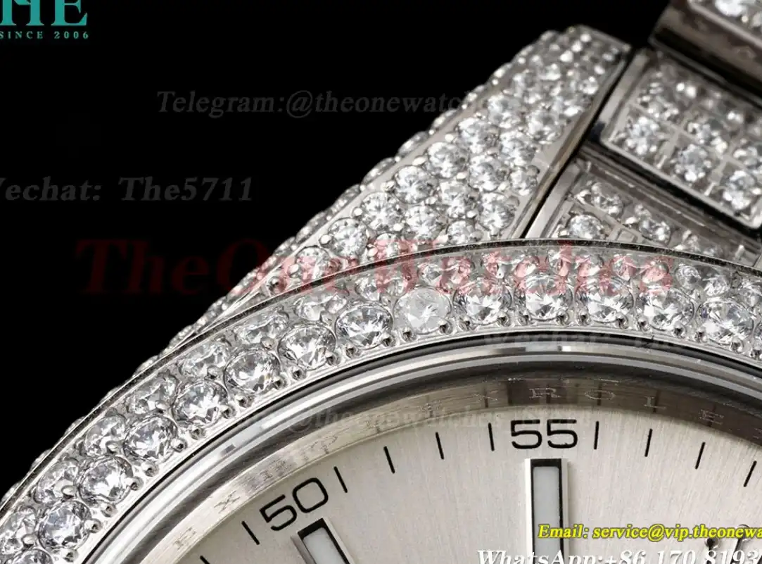 Datejust 41mm Full Diamonds 904L SS SS Silver Stk GMF A2824