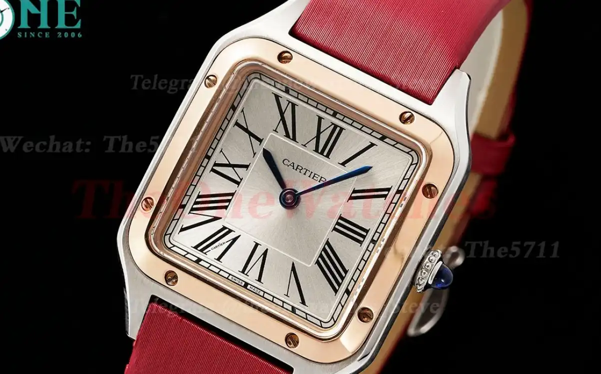 Santos Dumont Red RG SA Silver Dial AF Quartz