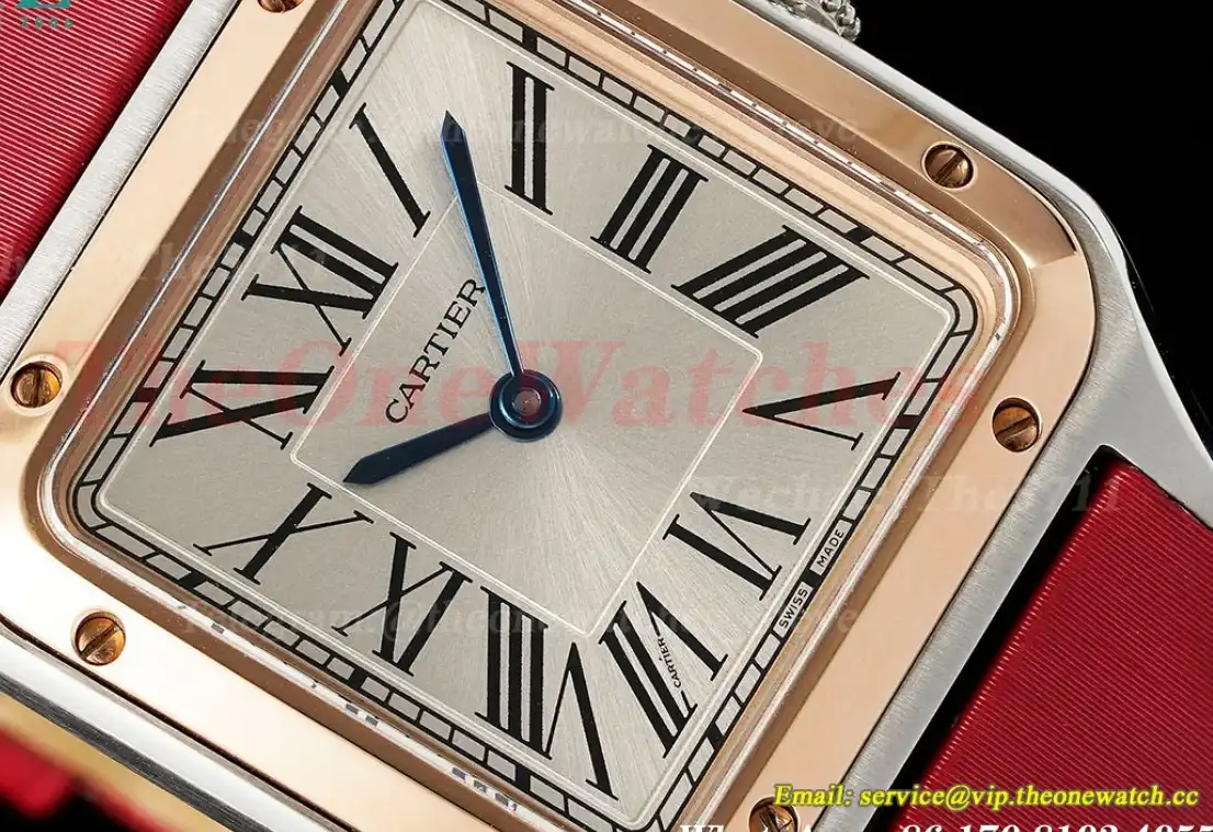 Santos Dumont Red RG SA Silver Dial AF Quartz