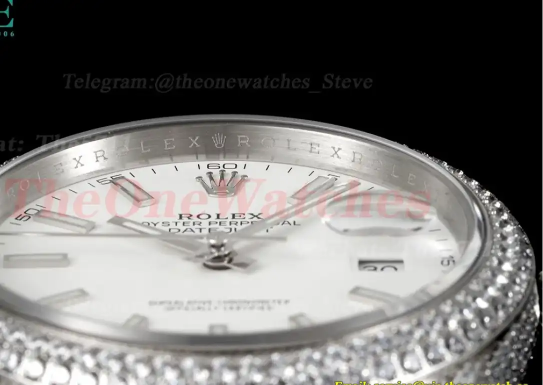 Datejust 41mm Full Diamonds 904L SS SS White Stk GMF A2824