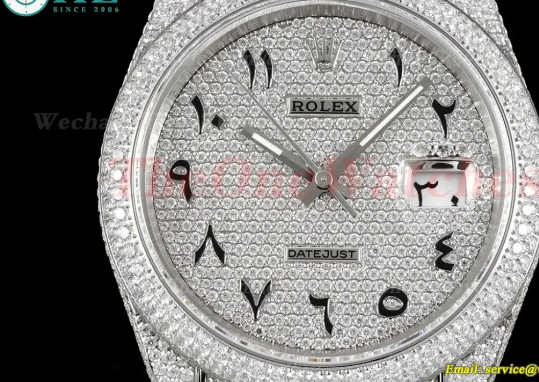 Datejust 41mm Full Diamonds 904L SS SS Dia Arabic GMF A2824