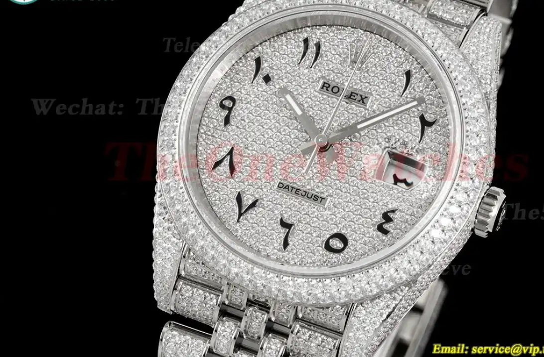 Datejust 41mm Full Diamonds 904L SS SS Dia Arabic GMF A2824